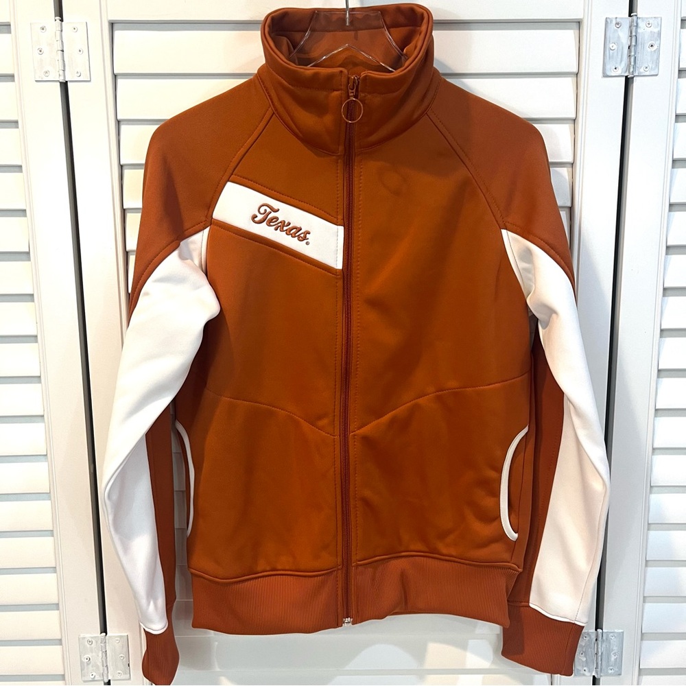 Columbia Women's Burnt Orange and White Zip-Up Jacket